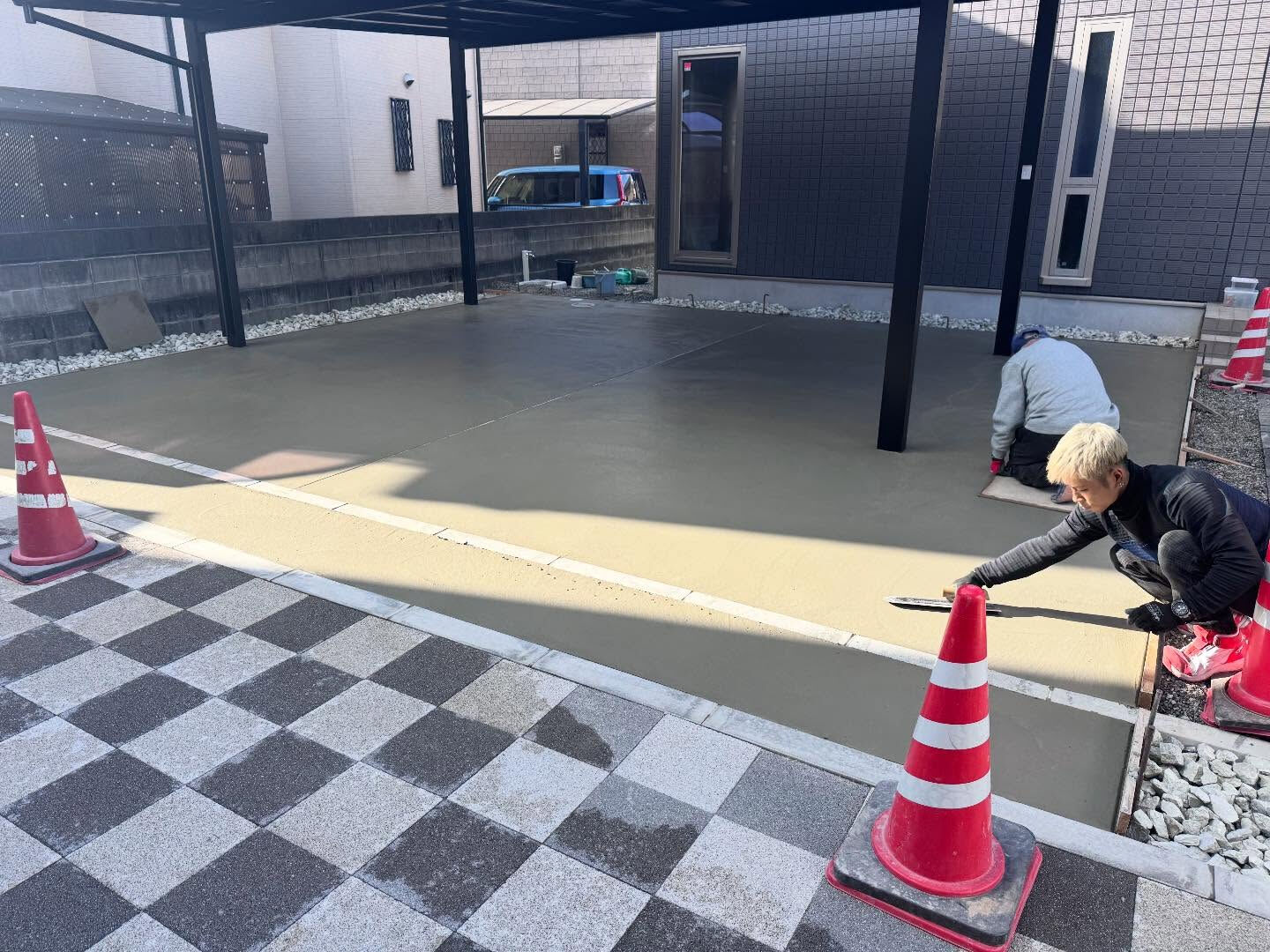 N様邸の土間コンクリート打設状況になります