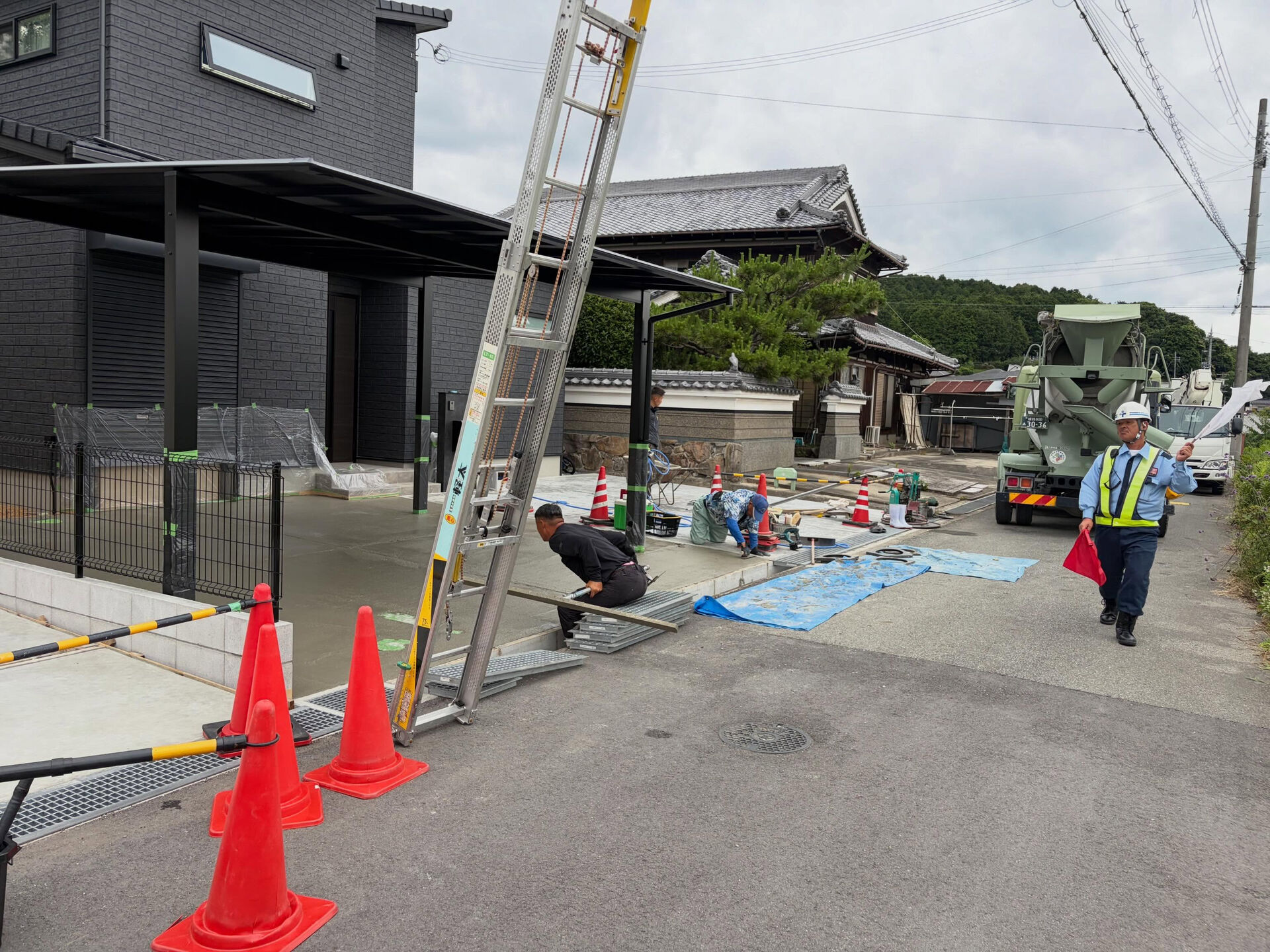 土間コンクリート打設